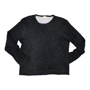 Club Monaco Black Heather Crewneck Lightweight Sweater L